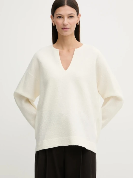 Zdjęcie produktu Calvin Klein sweter wełniany beżowy