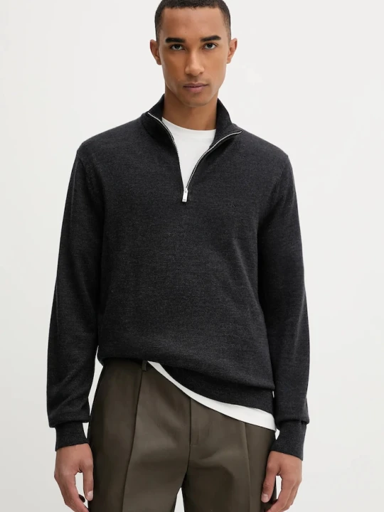 Zdjęcie produktu Calvin Klein sweter wełniany szary