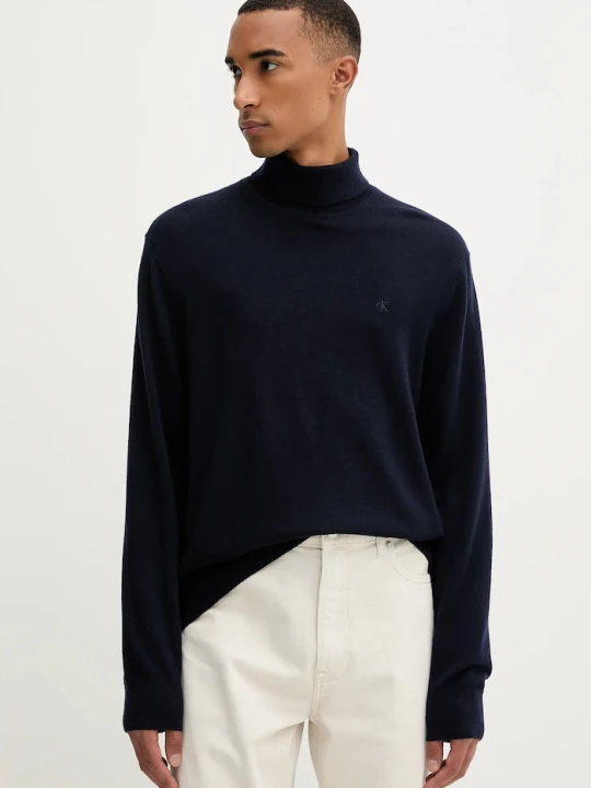 Zdjęcie produktu Calvin Klein sweter wełniany granatowy