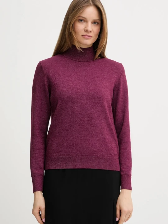 Zdjęcie produktu Calvin Klein sweter z dodatkiem wełny bordowy