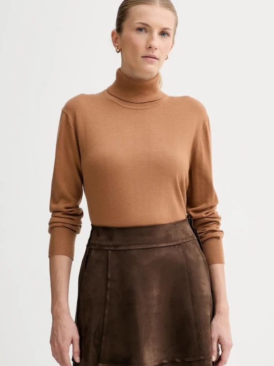 Zdjęcie produktu Calvin Klein sweter z dodatkiem wełny brązowy