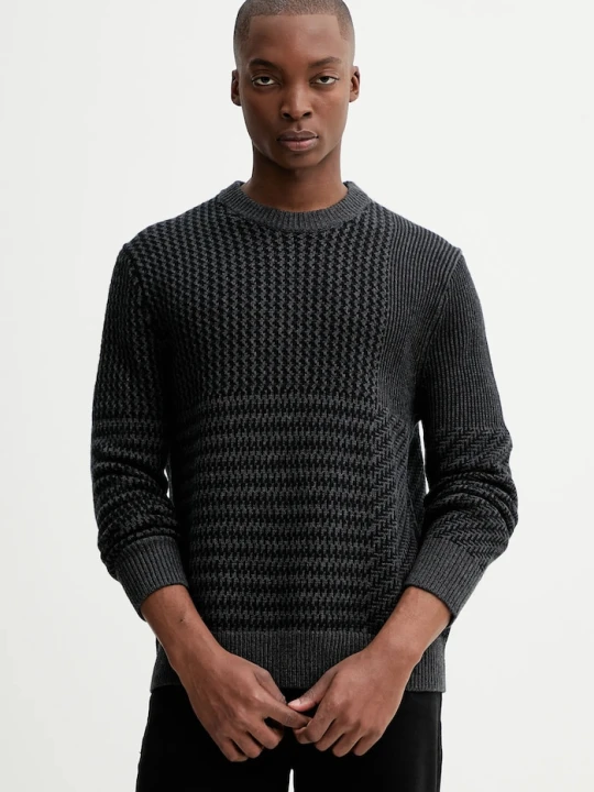 Zdjęcie produktu Calvin Klein sweter z dodatkiem wełny szary