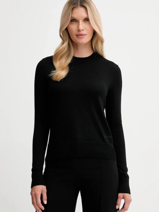 Zdjęcie produktu Calvin Klein sweter z dodatkiem wełny czarny