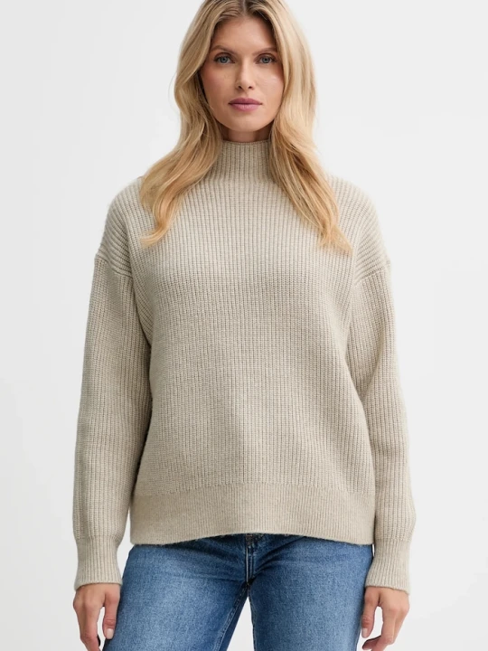 Zdjęcie produktu Calvin Klein sweter z domieszką wełny beżowy