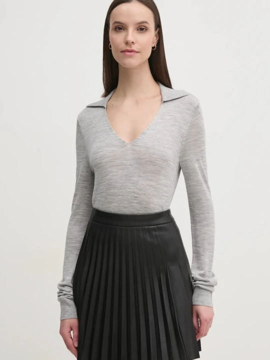 Zdjęcie produktu Calvin Klein sweter z domieszką wełny szary