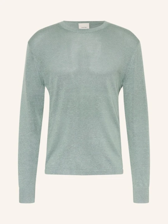 Zdjęcie produktu Calvin Klein Sweter Z Lnu blau ZIELONY