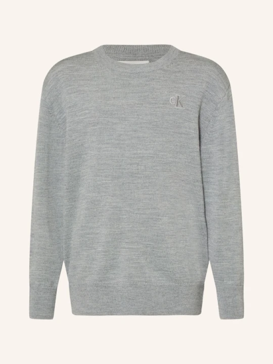 Zdjęcie produktu Calvin Klein Sweter Z Wełny Merynosowej grau SZARY
