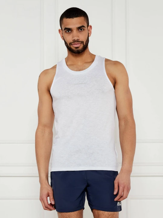 Zdjęcie produktu Calvin Klein Swimwear Tank top | Regular Fit | z dodatkiem lnu biały