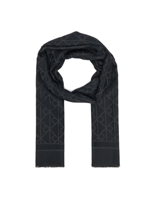 Zdjęcie produktu Calvin Klein Szal Emblem Aop Glossy Tonal Scarf LV04F8096G Czarny