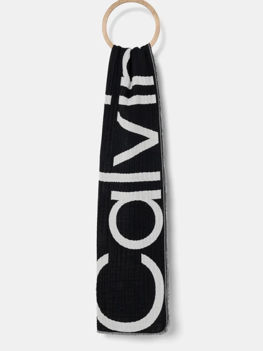 Zdjęcie produktu Calvin Klein szalik bawełniany czarny