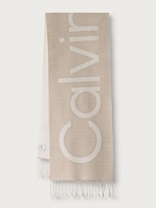 Zdjęcie produktu Calvin Klein szalik damski z wełną beżowy