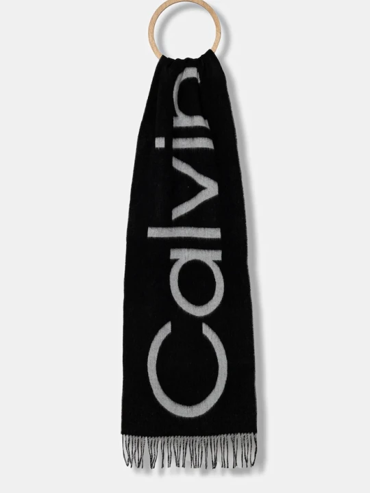 Zdjęcie produktu Calvin Klein szalik wełniany czarny