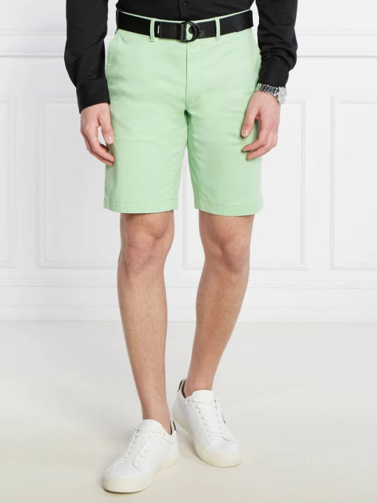 Zdjęcie produktu Calvin Klein Szorty chino + pasek MODERN TWILL | Slim Fit limonkowy