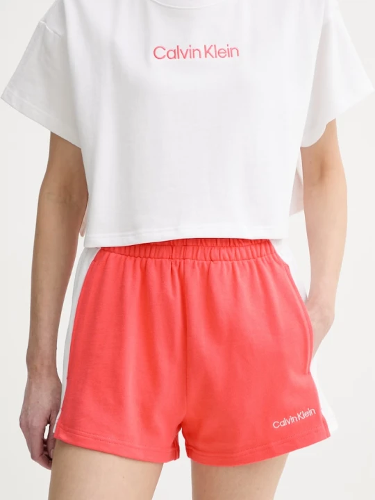 Zdjęcie produktu Calvin Klein szorty dresowe damskie bawełniane różowy