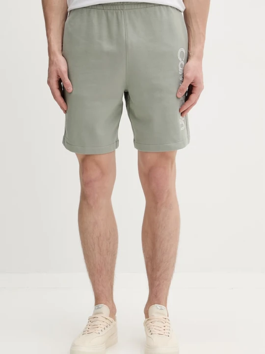 Zdjęcie produktu Calvin Klein szorty dresowe męskie bawełniane zielony