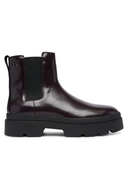 Zdjęcie produktu Calvin Klein Sztyblety Lugged Chelsea Boot Matt Lth HM0HM02445 Brązowy ciemny