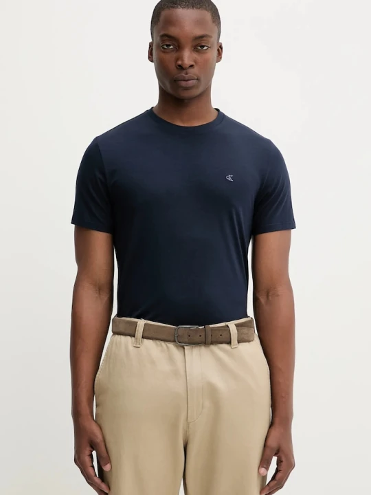 Zdjęcie produktu Calvin Klein T-shirt męski bawełniany z elastanem granatowy
