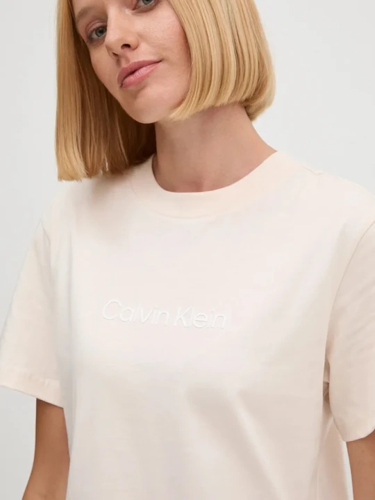 Zdjęcie produktu Calvin Klein t-shirt bawełniany beżowy