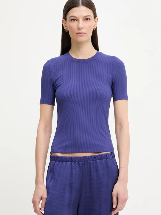 Zdjęcie produktu Calvin Klein t-shirt damski z modalem fioletowy