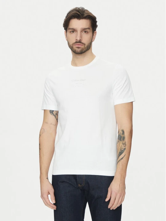 Zdjęcie produktu Calvin Klein T-Shirt Editorial Logo K10K114172 Biały Regular Fit