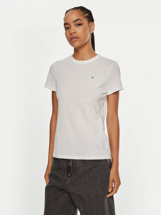 Zdjęcie produktu Calvin Klein T-Shirt Emb Graphic K20K208061 Biały Slim Fit