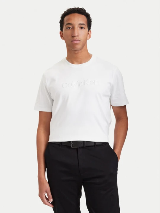 Zdjęcie produktu Calvin Klein T-Shirt Interlock LV04LH804G Biały Regular Fit