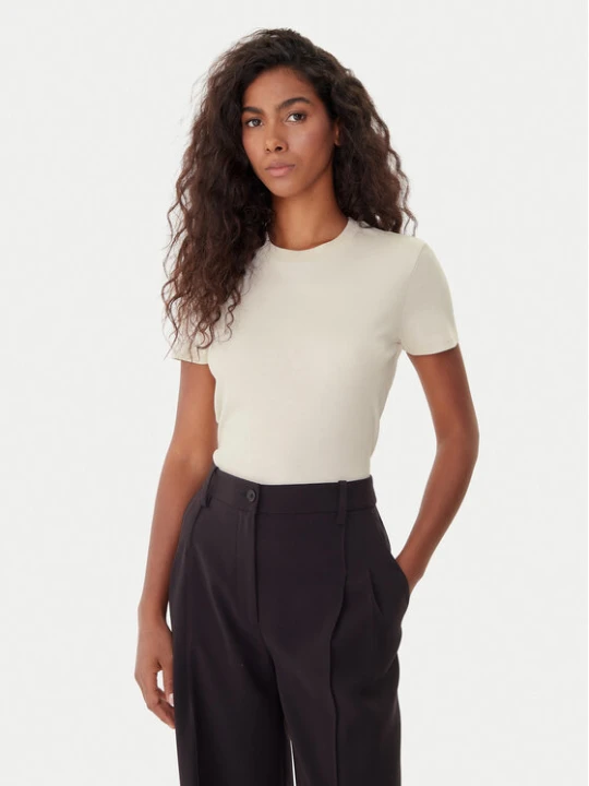 Zdjęcie produktu Calvin Klein T-Shirt LV044C216G Écru Regular Fit Kremowy