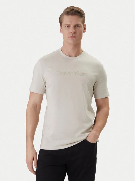 Zdjęcie produktu Calvin Klein T-Shirt LV04LF810G Écru Regular Fit Kremowy