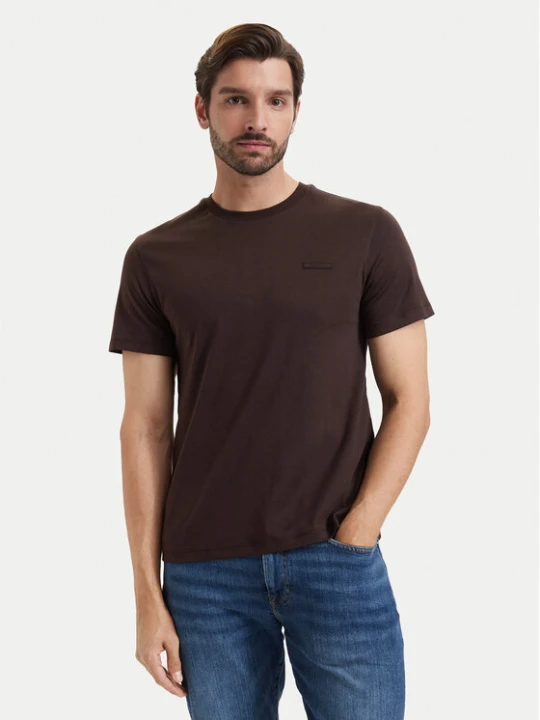 Zdjęcie produktu Calvin Klein T-Shirt LV04LG222G Brązowy ciemny Slim Fit