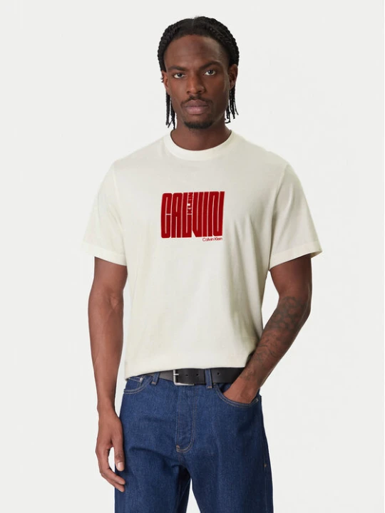 Zdjęcie produktu Calvin Klein T-Shirt Maze Graphic LV04RE832G Biały Regular Fit