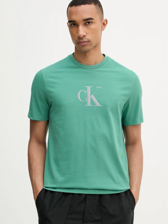 Zdjęcie produktu Calvin Klein t-shirt męski bawełniany zielony