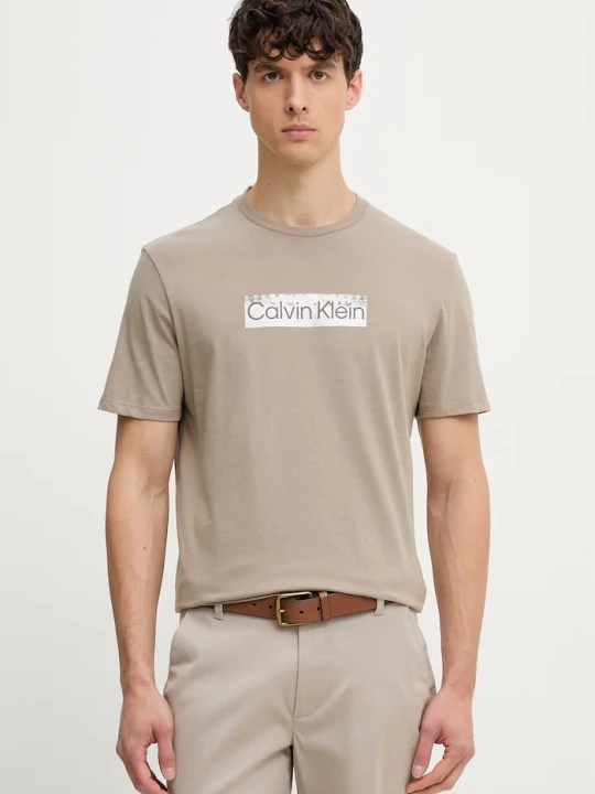 Zdjęcie produktu Calvin Klein T-shirt męski bawełniany beżowy