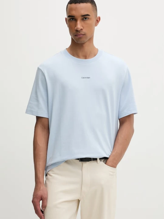 Zdjęcie produktu Calvin Klein T-shirt męski bawełniany z elastanem niebieski