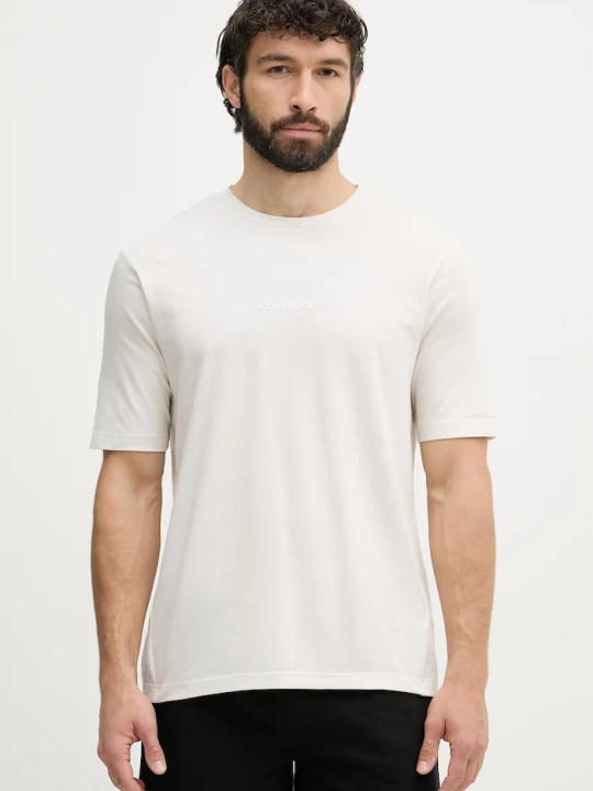 Zdjęcie produktu Calvin Klein T-shirt męski z bawełną beżowy