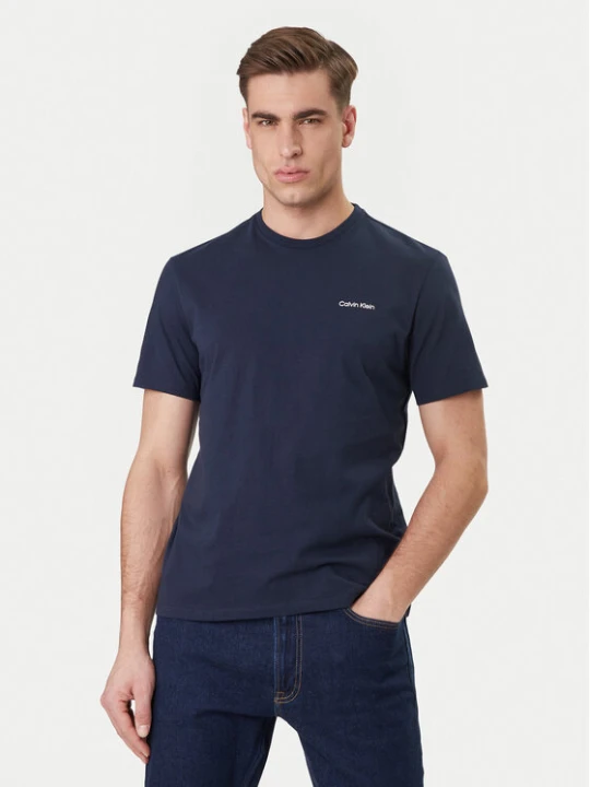 Zdjęcie produktu Calvin Klein T-Shirt Micro Logo LV04LC255G Granatowy Regular Fit