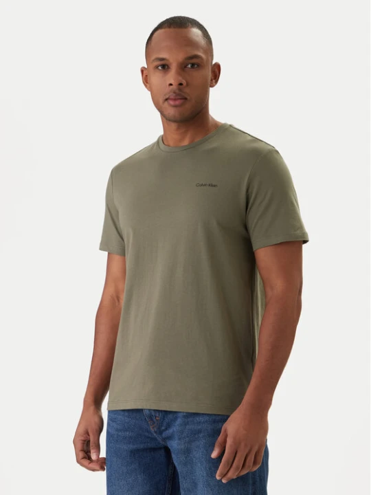 Zdjęcie produktu Calvin Klein T-Shirt Micro Logo LV04LC255G Zielony Regular Fit