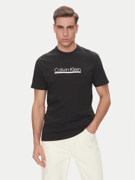 Zdjęcie produktu Calvin Klein T-Shirt Outline Tape Graphic LV04RC852G Czarny Regular Fit