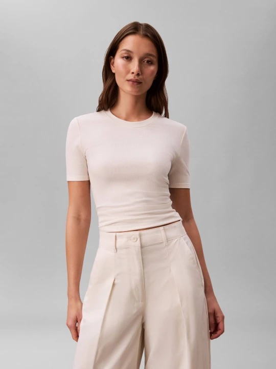 Zdjęcie produktu Calvin Klein T-shirt | Slim Fit kremowy