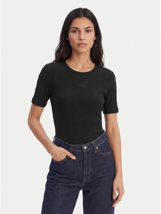 Zdjęcie produktu Calvin Klein T-Shirt Varigated LV044F211G Czarny Slim Fit