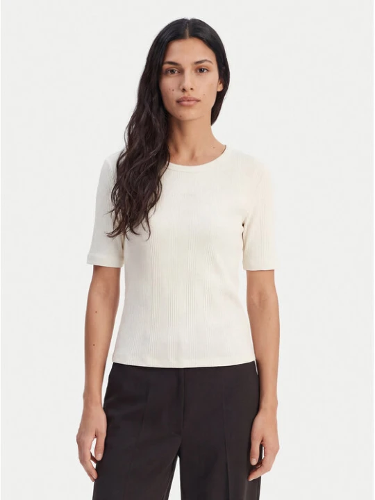 Zdjęcie produktu Calvin Klein T-Shirt Varigated LV044F211G Écru Slim Fit Kremowy