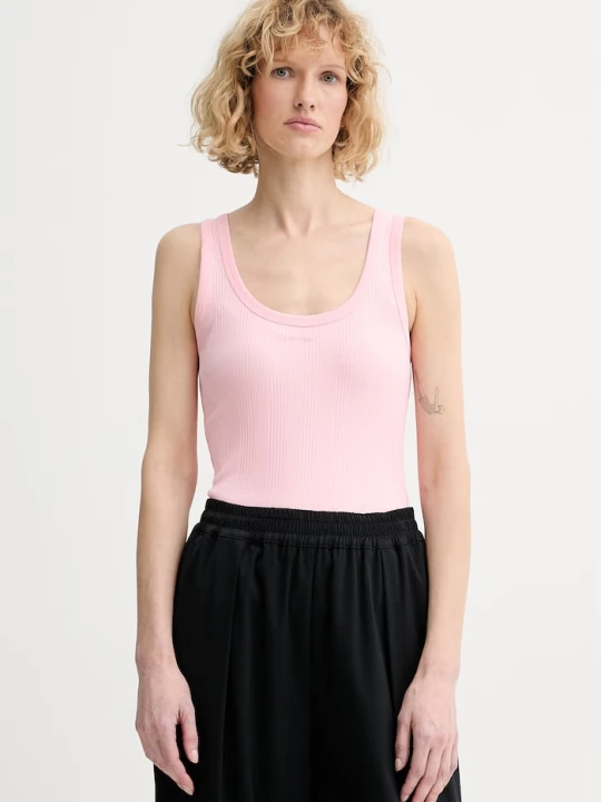 Zdjęcie produktu Calvin Klein top damski bawełniany z elastanem różowy