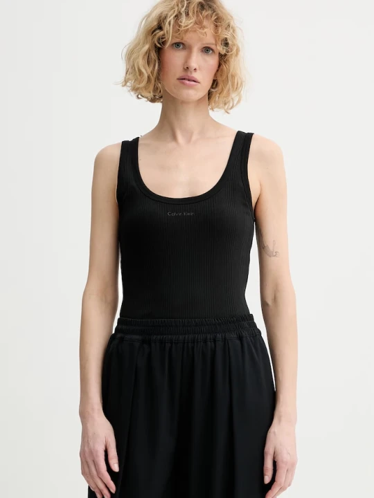 Zdjęcie produktu Calvin Klein top damski bawełniany z elastanem czarny