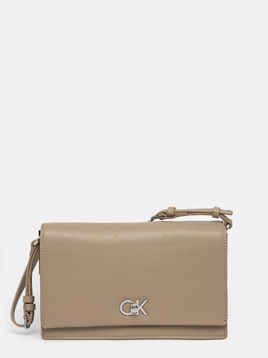 Zdjęcie produktu Calvin Klein torebka crossbody damska z imitacji skóry beżowy