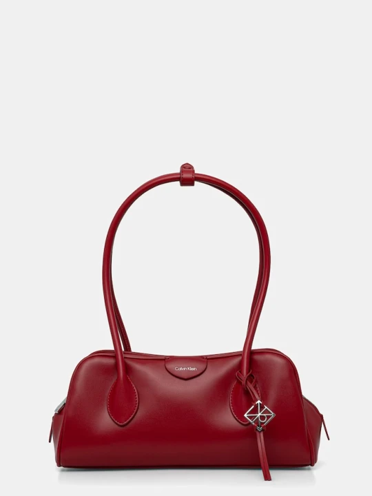 Zdjęcie produktu Calvin Klein torebka bagietka damska z imitacji skóry czerwony