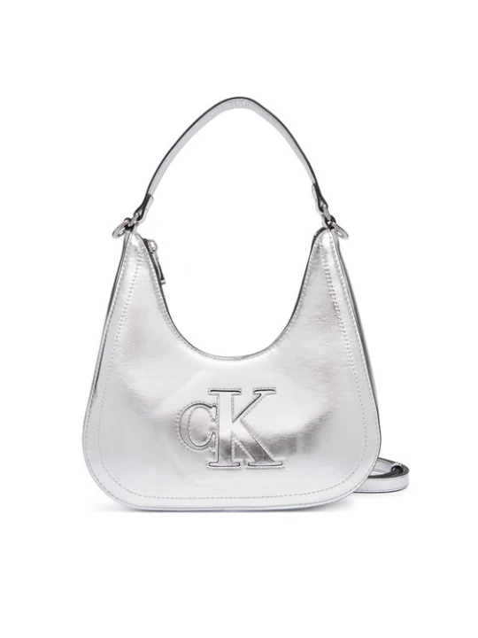 Zdjęcie produktu Calvin Klein Torebka Bold Ck Outline Mtl Shoulder Bag LV04F3897G Srebrny