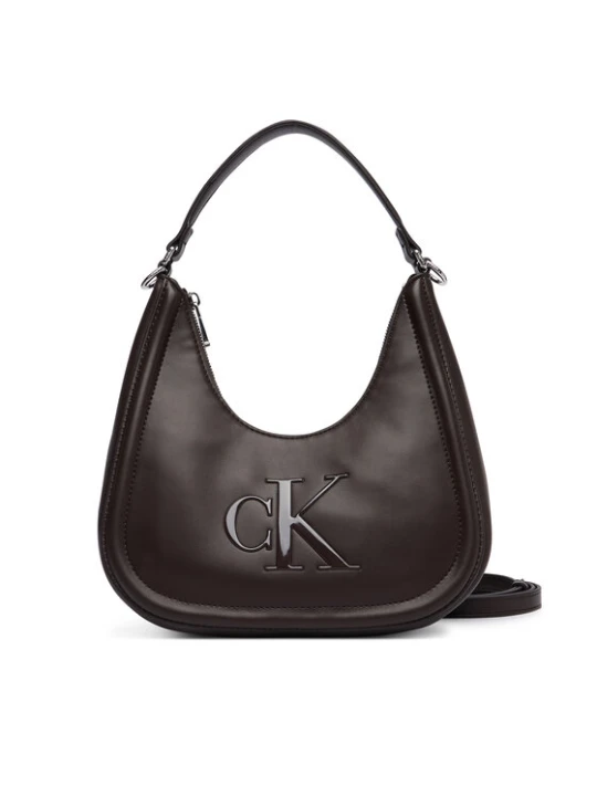 Zdjęcie produktu Calvin Klein Torebka Bold Ck Small Crescent Bag LV04F3561G Brązowy ciemny