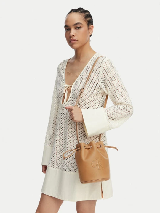 Zdjęcie produktu Calvin Klein Torebka Bold Ck Small LV04F3640G Beżowy