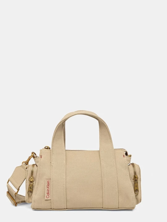 Zdjęcie produktu Calvin Klein torebka crossbody damska bawełniana beżowy