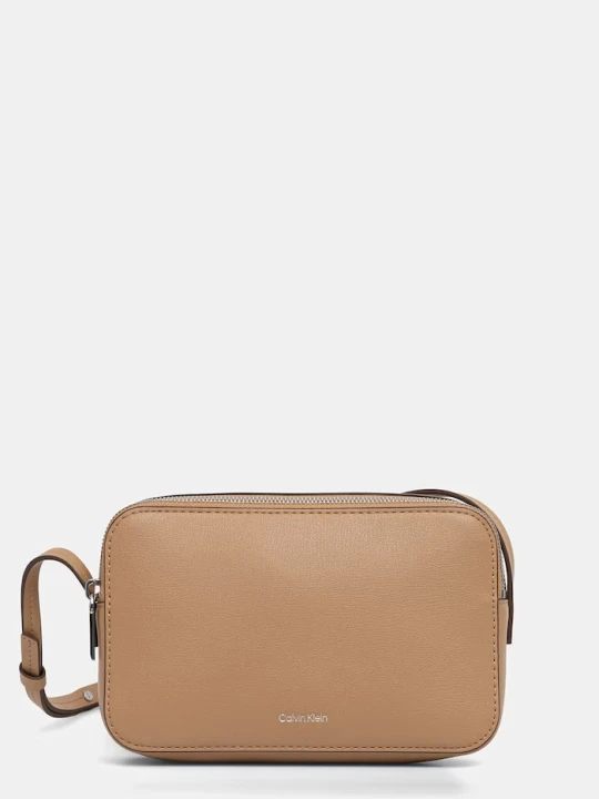 Zdjęcie produktu Calvin Klein torebka crossbody damska z imitacji skóry beżowy