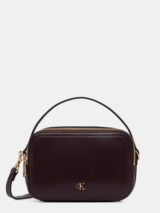 Zdjęcie produktu Calvin Klein torebka crossbody damska z imitacji skóry bordowy